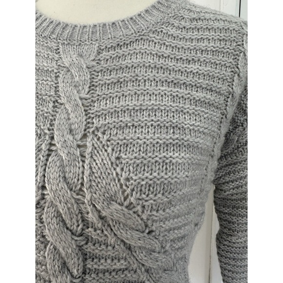 NEW GAP Cable Knit Sweater Dress Women's Size XS Gray Winter Wool Cozy Hygge - Picture 9 of 10